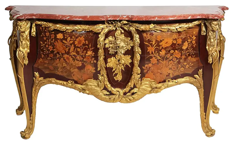 Exquisite Louis XV Style Ormolu-Mounted & Marquetry Commode François Linke Leon Messagé 1910 2 Louis XV Style Ormolu-Mounted & Marquetry Commode François Linke Leon Messagé 1910