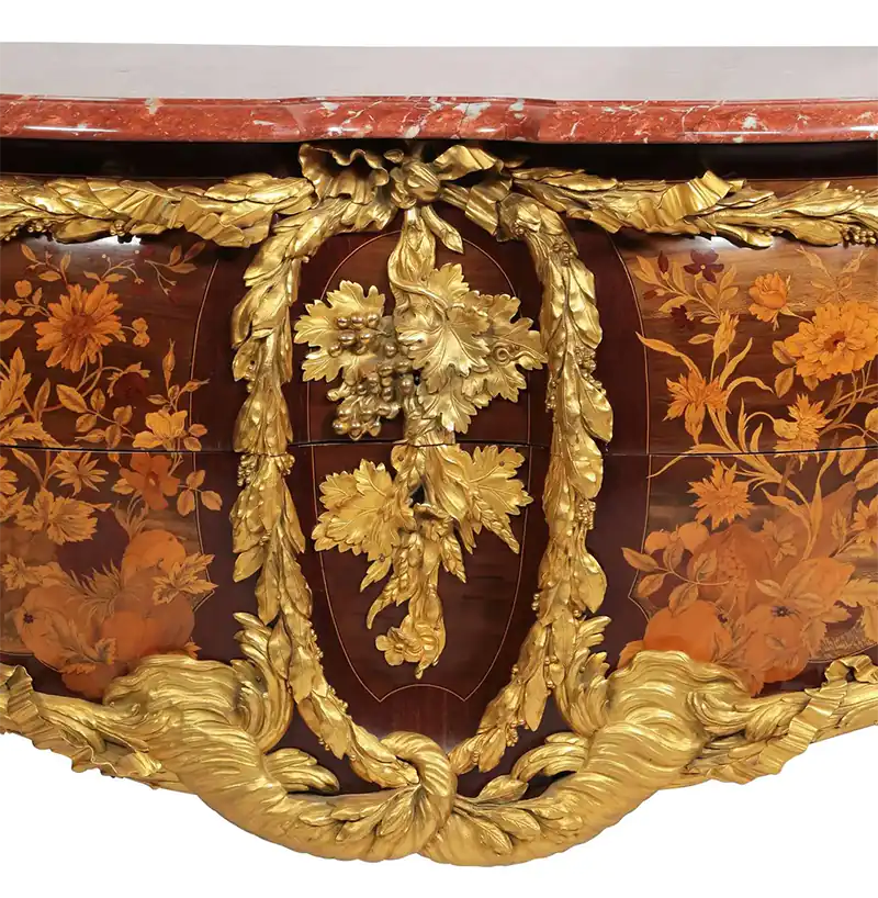 Exquisite Louis XV Style Ormolu-Mounted & Marquetry Commode François Linke Leon Messagé 1910 3 Louis XV Style Ormolu-Mounted & Marquetry Commode François Linke Leon Messagé 1910