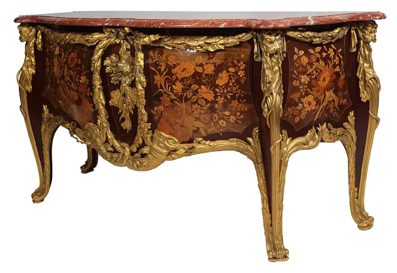 Exquisite Louis XV Style Ormolu-Mounted & Marquetry Commode François Linke Leon Messagé 1910 5 Louis XV Style Ormolu-Mounted & Marquetry Commode François Linke Leon Messagé 1910