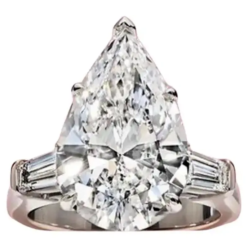 GIA Certified 10.00 Carats Pear Shape Diamond 18k Gold Ring 1 GIA Certified 10.00 Carats Pear Shape Diamond 18k Gold Ring