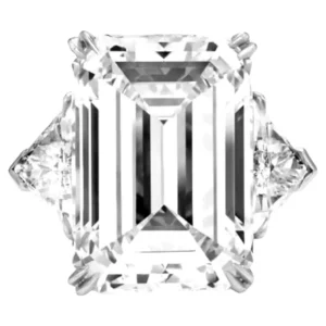 GIA Certified 20 Carat Emerald Cut Diamond Platinum Ring