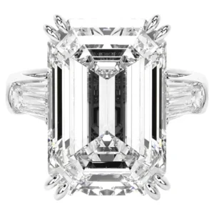 GIA Certified 8 Emerald Cut Diamond Engagement Platinum Ring TYPE IIA