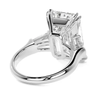 GIA Certified 8 Emerald Cut Diamond Engagement Platinum Ring TYPE IIA
