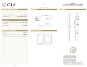 GIA Certified 8 Emerald Cut Diamond Engagement Platinum Ring TYPE IIA
