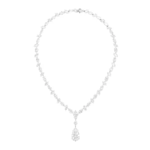 TYPE 2A GIA Certified 10.68 Carat Pear Cut Diamond Necklace