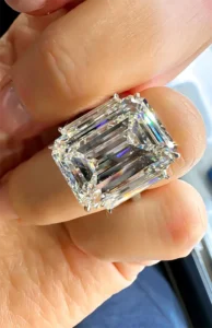 15.30ct Emerald Cut I/IF GIA Three Stone Diamond Engagement Ring in Platinum