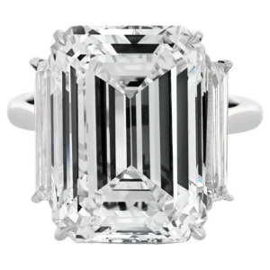 15.30ct Emerald Cut I/IF GIA Three Stone Diamond Engagement Ring in Platinum