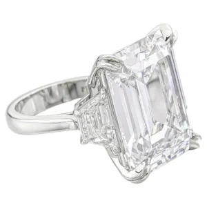 GIA Certified 10.40 Carat Emerald Cut Diamond Ring with Trapezoid Diamond