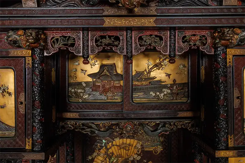 Stunning An Imperial Japanese Meiji Shibayama Tea Cabinet by The Tokugawa Samurai Clan 19c 5 An Imperial Japanese Meiji Shibayama Tea Cabinet by The Tokugawa Samurai Clan