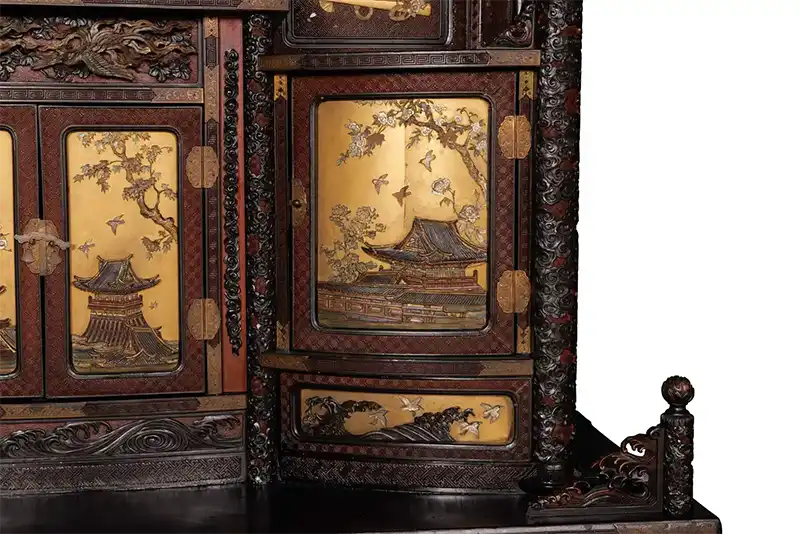 Stunning An Imperial Japanese Meiji Shibayama Tea Cabinet by The Tokugawa Samurai Clan 19c 7 An Imperial Japanese Meiji Shibayama Tea Cabinet by The Tokugawa Samurai Clan