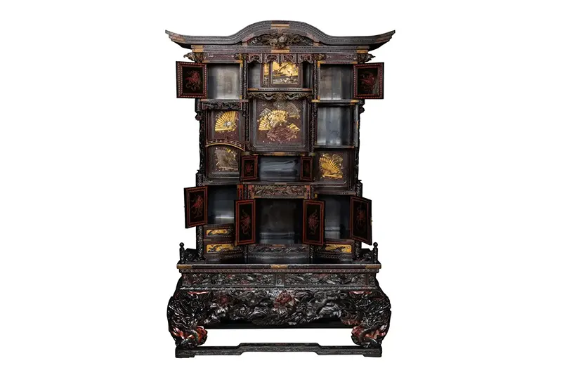 Stunning An Imperial Japanese Meiji Shibayama Tea Cabinet by The Tokugawa Samurai Clan 19c 2 An Imperial Japanese Meiji Shibayama Tea Cabinet by The Tokugawa Samurai Clan