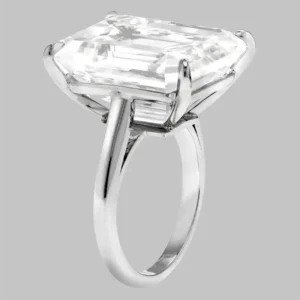 GIA Certified 20 Carat Emerald Cut Diamond Ring TYPE IIA Golconda Type