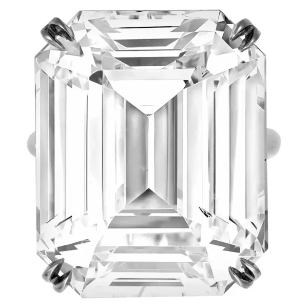 GIA Certifed 20 Carat Emerald Cut Engagement Platinum Ring TYPE IIA