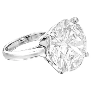 GIA Certified 20 Carat Round Cut Diamond Engagement Platinum Ring