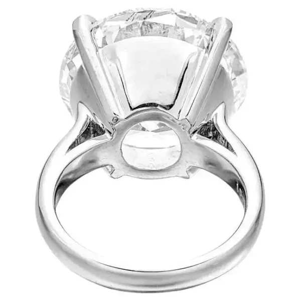 GIA Certified 20 Carat Round Cut Diamond Engagement Platinum Ring
