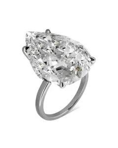 GIA Certified 10 Ct. Pear Cut Diamond Platinum Engagement Ring D VVS
