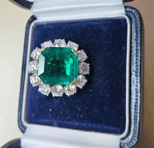 SSEF 6.78 Carat NO OIL Investment grade Emerald Ring
