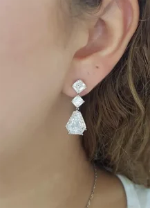 BVLGARI GIA Certified 14 Carat Diamond Drop Earrings