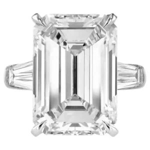 GIA Certified 10 Carat Emerald Shape Diamond Platinum Ring