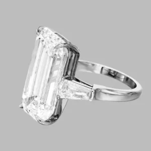 GIA Certified 10 Carat Emerald Shape Diamond Platinum Ring