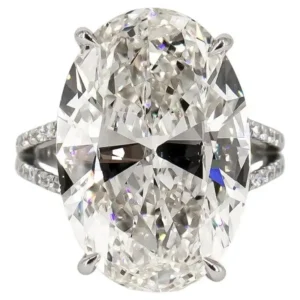 J. Birnbach GIA Certified 14.06 Carat H VVS2 Oval Brilliant Cut Diamond Ring