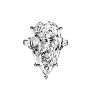EXCEPTIONAL GIA Certified 6.23 Carat Pear Cut Diamond Ring Type IIA D FLAWLESS