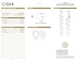 EXCEPTIONAL GIA Certified 6.23 Carat Pear Cut Diamond Ring Type IIA D FLAWLESS