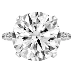 GIA Certified 7.33 Carat Round Cut Diamond Ring with Pavè in 18K White Gold 6 GIA Certified 7.33 Carat Round Cut Diamond Ring with Pavè in 18K White Gold