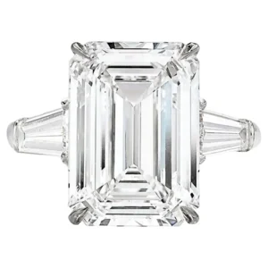 GIA Certified 7.41 Carat Emerald Cut D Color Flawless Clarity Diamond Ring