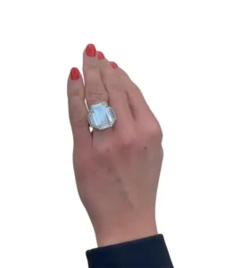 GIA Certified 17 Emerald Cut Diamond Platinum Ring