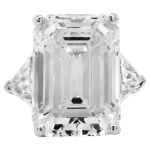 GIA Certified 10 Carat Emerald Cut Diamond Platinum Engagement Ring