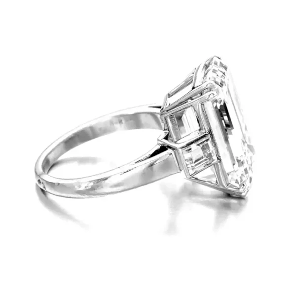 GIA Certified 10.14 Carat Emerald Cut Diamond Platinum Ring