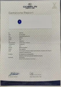 Gublin Certified 26.88ct Unheated Blue Star Sapphire & 7.41ct Diamond Necklace