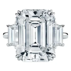 EXCEPTIONAL GIA Certified 10 Carat Emerald Cut Diamond Ring