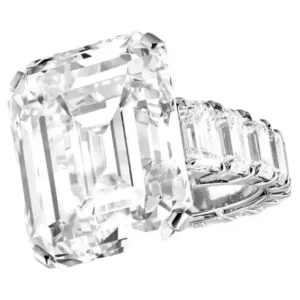 GIA Certified 8.03 Carat Emerald Cut Diamond E Color VVS2 Clarity Platinum Ring