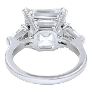 GIA Certified 5.06 Carat Square Emerald Cut Diamond Ring E Color VVS2 Clarity