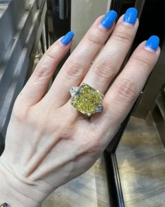 Spectra Fine Jewelry GIA Certified 22.86 Carat Fancy Vivid Yellow Diamond Ring