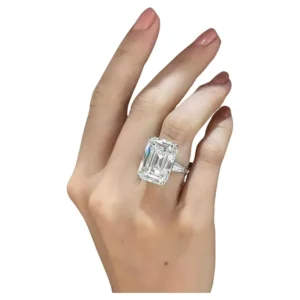 GIA Certified 10 Carat Emerald Cut Diamond Ring with Tapered Baguette