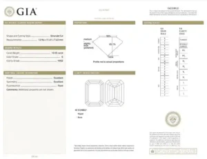 GIA Certified 10 Carat Emerald Cut Diamond Ring with Tapered Baguette