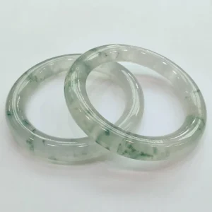 Important 1920s Glass Type Floating Flower Jadeite Bangles 段家玉 Duan Family Jade