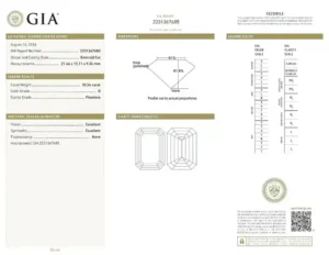 Exceptional 30 Carat Emerald Cut Diamond Ring TYPE IIA Golconda type