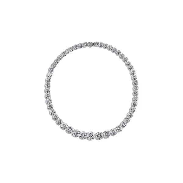 100-Carat Diamond Tennis Necklace D-E-F Color VVS-VS Clarity