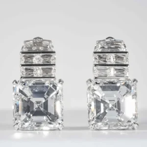 Shreve Crump & Low GIA Certified 18.21 Carat Asscher Cut Diamond Drop Earrings