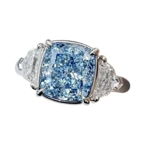 Emilio Jewelry Gia Certified Fancy Blue Diamond Ring 4 carat