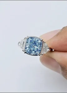 Emilio Jewelry Gia Certified Fancy Blue Diamond Ring 4 carat