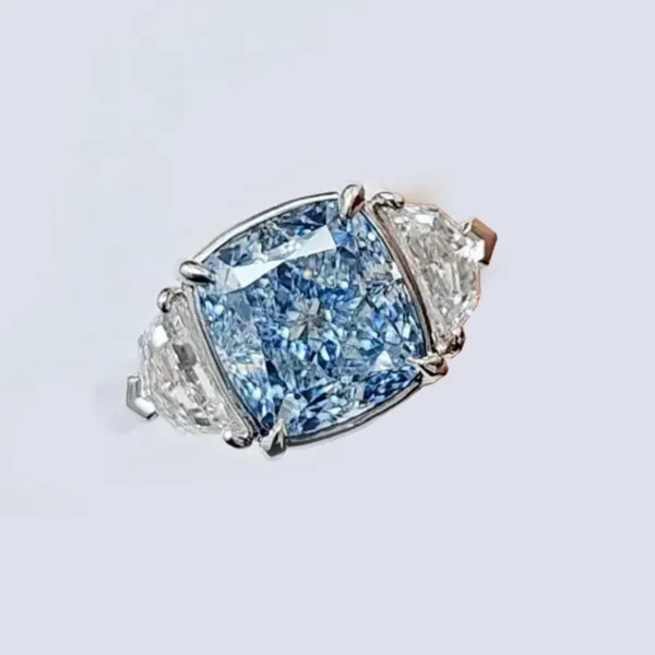 Emilio Jewelry Gia Certified Fancy Blue Diamond Ring 4 carat