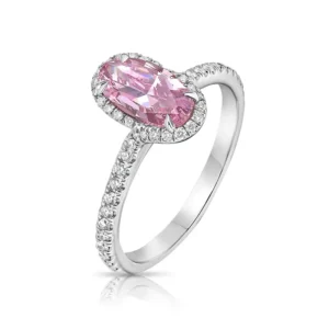 1.04ct Fancy Vivid Purple-Pink Oval Diamond Ring