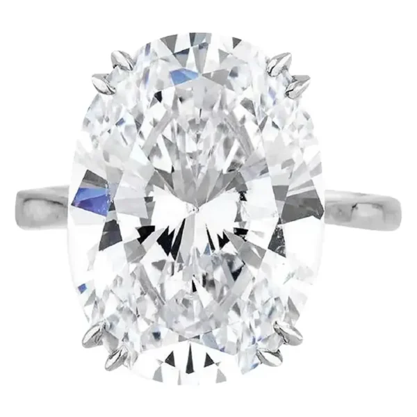 GIA Certified 6.09 Carat Oval Diamond Cut Ring D Color VS1 Clarity