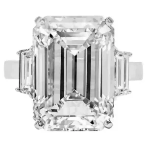 GIA Certified 10 Carat Emerald Cut Diamond Engagement Platinum Ring