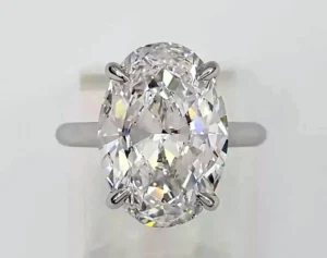GIA Certified 6.40 Carat Oval Platinum Ring